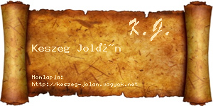Keszeg Jolán névjegykártya
