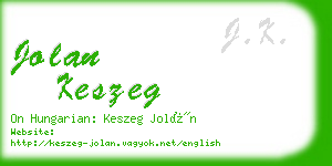 jolan keszeg business card